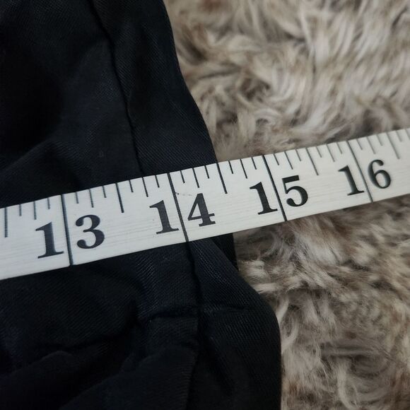 Zara Basic Z1975 Denim Wide Leg Cropped Paperbag Waist Pants Black Size 4 - Picture 9 of 10